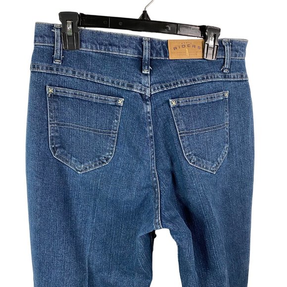 Riders Jeans Womens 10 Classic Straight leg Jeans dark Blue wash denim y2k - Picture 6 of 10